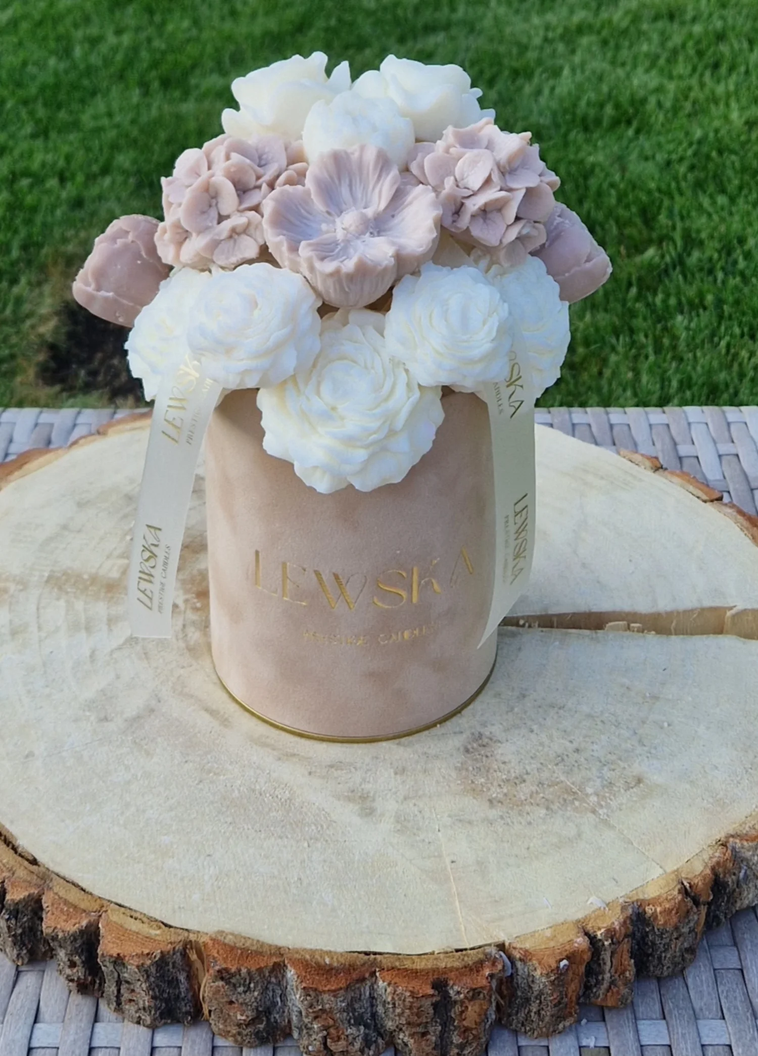 Flowerbox  M beżowy 