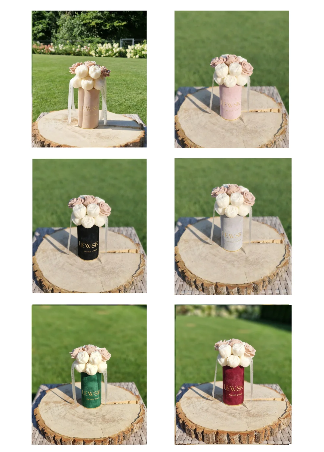 Flowerbox S mini pąki i 3 róże beżowe