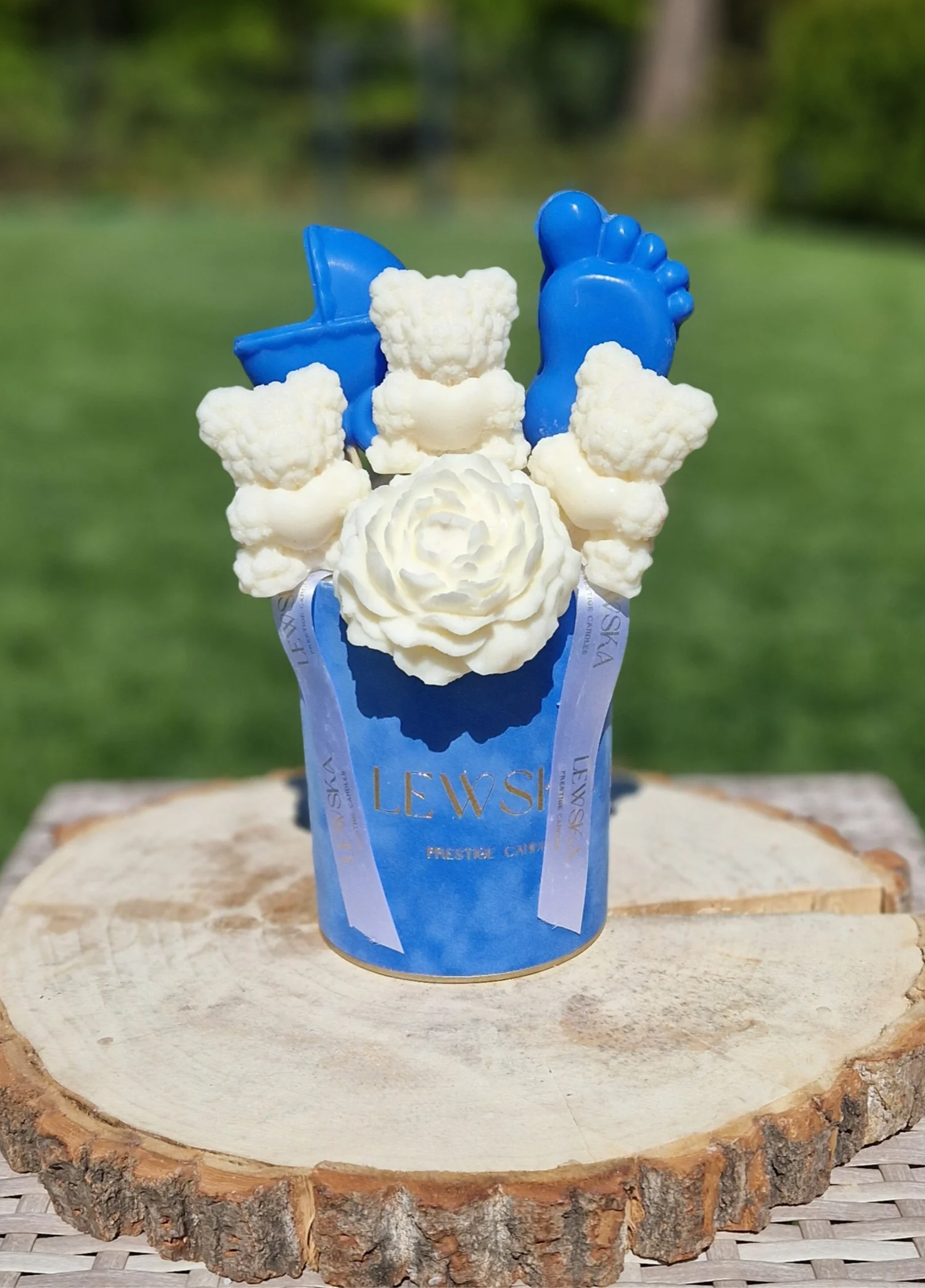 Flowerbox sojowy  M niebieski Baby Boy