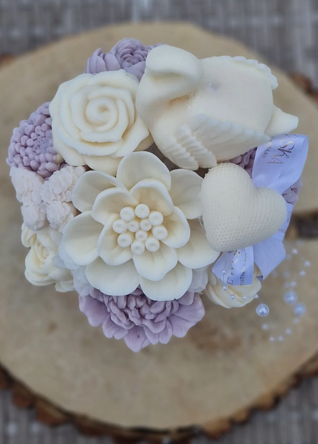 Flowerbox  sojowy  Ślubny  M szary