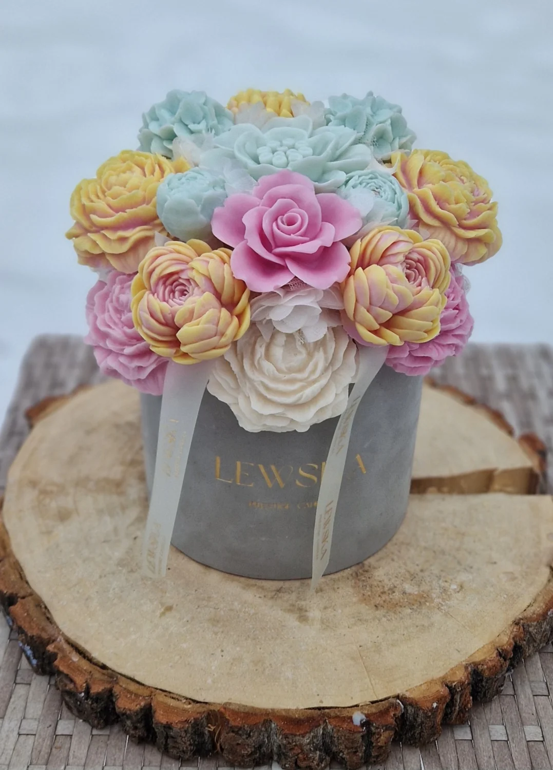 Flowerbox L szary WIOSNA