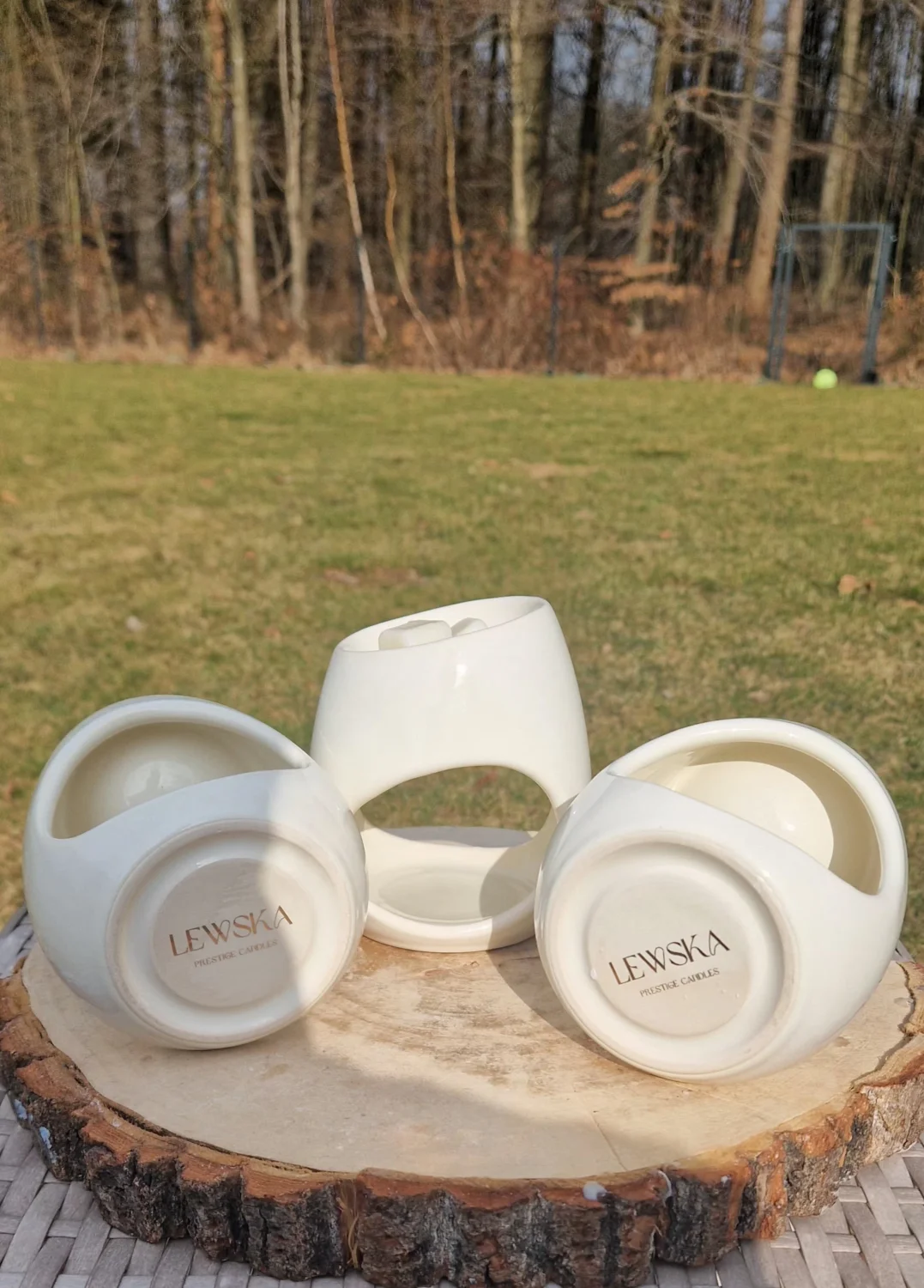 Kominek ceramiczny złamana biel