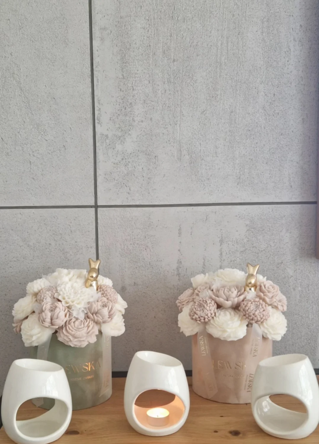 Kominek ceramiczny złamana biel