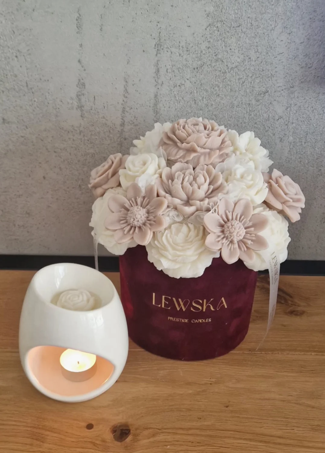 Kominek ceramiczny złamana biel