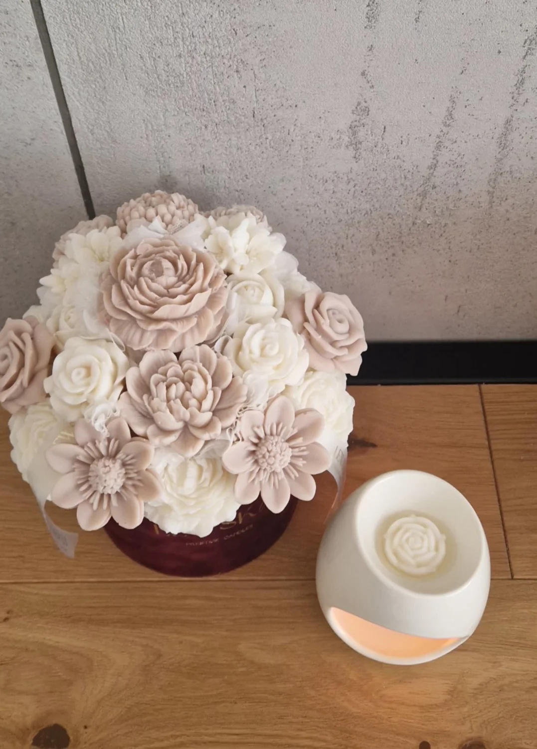 Kominek ceramiczny złamana biel