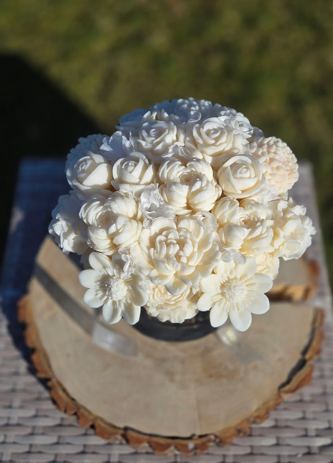 Flowerbox L - mix  białych kwiatów 