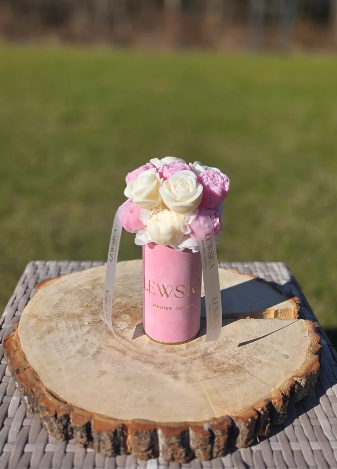 Flowerbox sojowy  S pudrowy róż