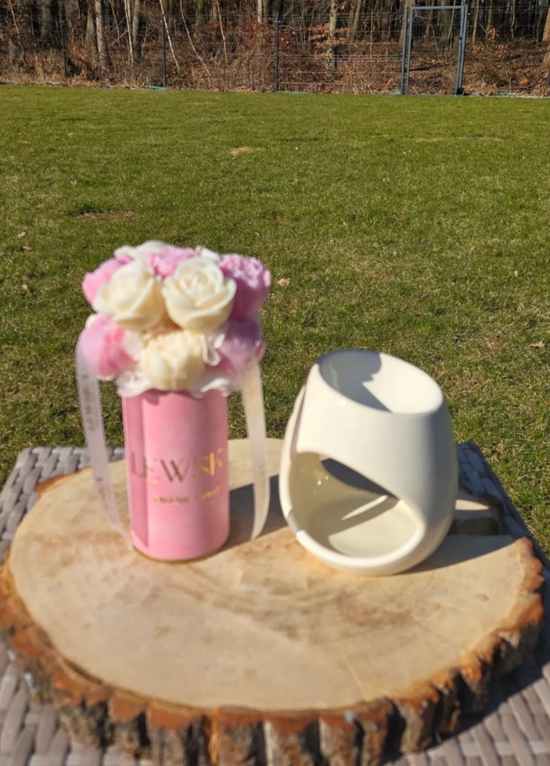 Flowerbox sojowy  S pudrowy róż