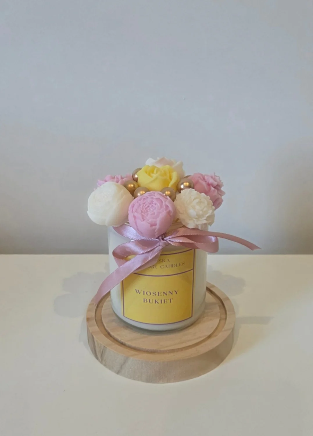 Mini bukiet w  świecy w szkle