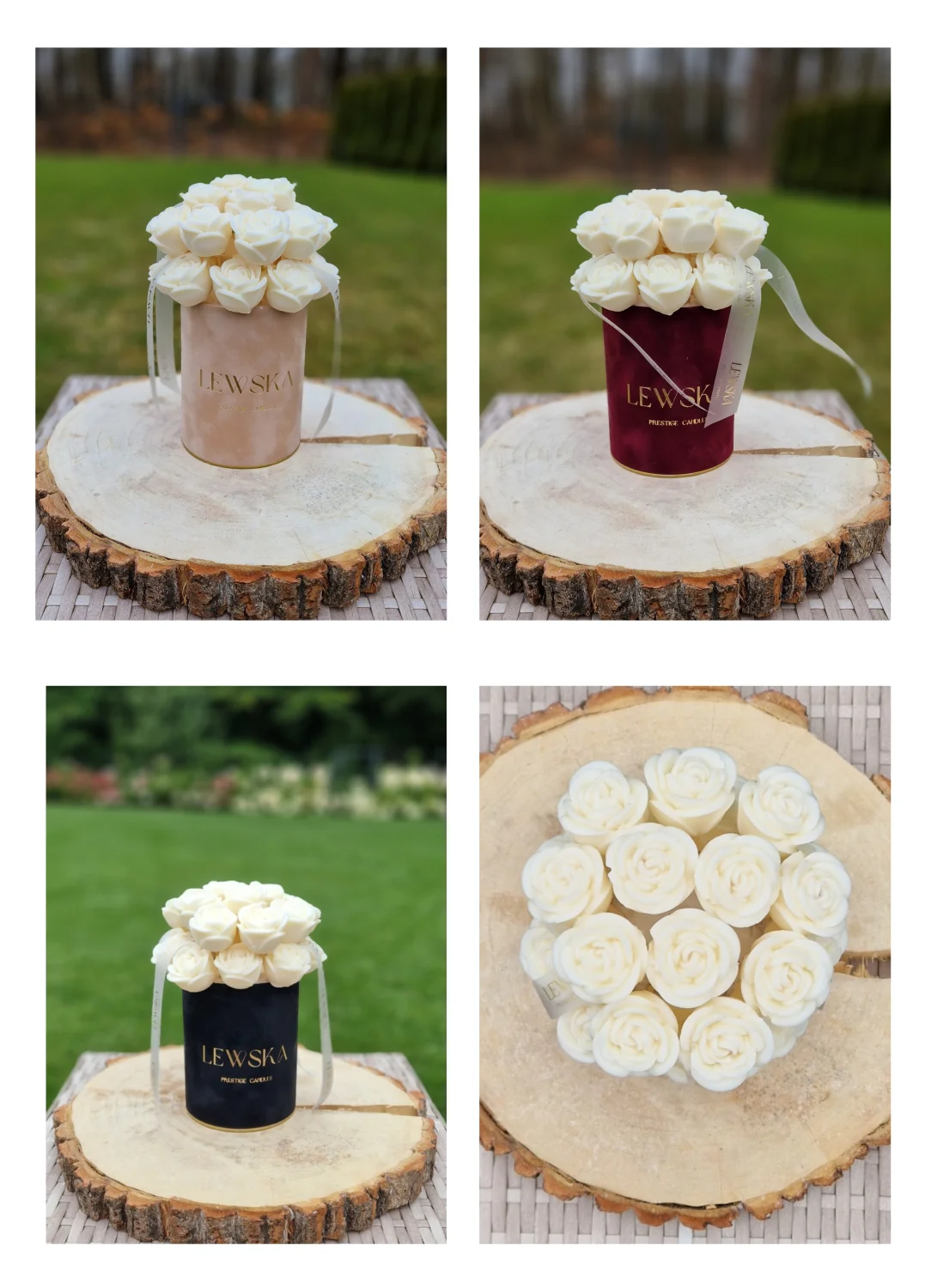 Flowerbox M. Kwiaty mini róże białe